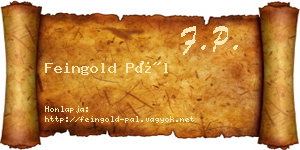 Feingold Pál névjegykártya